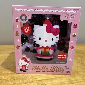 Hello Kitty Present Airblown Christmas Inflatable 3.2 FT Lighted Decor‎ Gemmy